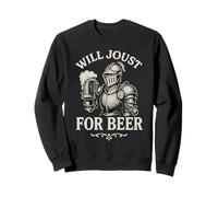 Will Joust for Beer Illustration Amusante de Chevalier médiéval Sweatshirt