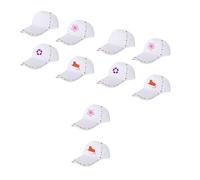 Will LIke Lot de 10 Casquettes de Baseball Blanches, kit DIY pour Enfants, Adultes, Sports de Plein air, Famille et activités interactives