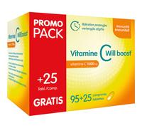 Will-Pharma Vitamine C Will Boost 1000mg Immunité & Énergie Pack Promo 90+25 Comprimés Gratuits