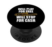 Will Play for Free Trombone Trombone Trombone PopSockets PopGrip Adhésif