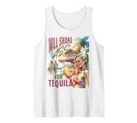 Will Shake Ass For Tequila Funny Vintage Bartender Bar Party Débardeur