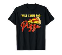 Will Swim for Pizza Citation Amusante pour nageurs T-Shirt
