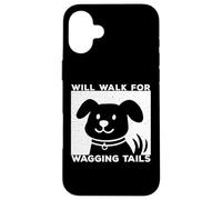 Will Walk for Wagging Tails Dog Lover Grunge Design Coque pour iPhone 16 Plus