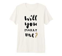 Will You Marry Me Demande en Mariage Idée Romantique T-Shirt Haut de Gamme