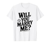 Will You Marry Me Proposition Engagement T-Shirt Graphique avec Valeur