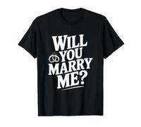Will You Marry Me Proposition Engagement T-Shirt Graphique avec Valeur