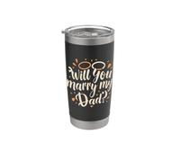 Will You Marry My Dad Bague de mariage avec cœurs Gobelet isotherme en acier inoxydable double paroi