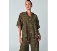 Willa Chemisier 'Diana' olive / blanc, Taille S