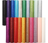 WILLBOND 20 Feuilles de Saint-Valentin Brillantes en Faux Cuir PU Tissu Feuille en Simili Cuir pour DIY Artisanat Couture Mariage Clips de Cheveux Faveurs de Décoration, 8,3 x 11,8 Pouces