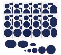 WILLBOND 80 Pièces Patchs de Doudoune en Nylon Auto-Adhésifs pour Réparation de Vêtements, Sac de Couchage, Tente - 8 Tailles Rondes et Ovales (Bleu Foncé)