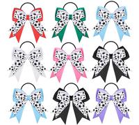 WILLBOND Lot de 10 nœuds à cheveux élastiques pour cheveux pour le sport de football - Accessoires pour cheveux pour le sport de football - Accessoires pour cheveux pour filles et équipes (multicolore