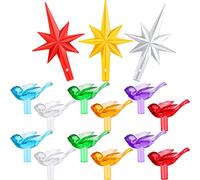 WILLBOND Lot de 103 ampoules de rechange en céramique pour sapin de Noël comprenant 100 lumières d'oiseaux en plastique et céramique 3 étoiles de couleur classique pour sapin de Noël