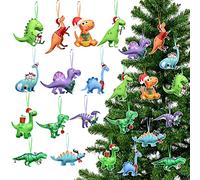 WILLBOND Lot de 12 grands dinosaures de Noël en feutre à suspendre pour enfants, 15,2 cm