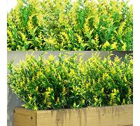 WILLBOND Lot de 12 Plantes de Lavande artificielles résistantes aux UV pour Arrangement Floral, Centre de Table, décoration de Jardin (Jaune)