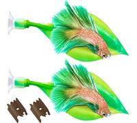 WILLBOND Lot de 2 hamacs en silicone pour Betta Poissons, Betta Poisson Bête, Espace de repos pratique, sans BPA, confortable et sûr (vert)