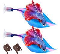 WILLBOND Lot de 2 hamacs en silicone pour Betta Poissons, Betta Poisson Bête, Espace de repos pratique, sans BPA, confortable et sûr (bleu)