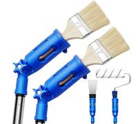 WILLBOND Lot de 2 rallonges de pinceaux multi-angles pour murs, extensions, rouleaux, grattoir, support de pinceau, tête rotative, outil de peinture pour plafonds, garniture d'angle