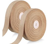 WILLBOND Lot de 2 rouleaux de toile en coton lourd de 2,5 cm pour loisirs créatifs, décoration, couture, emballage de maison, fabrication de sacs fourre-tout, fournitures d'extérieur (camel)
