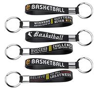 WILLBOND Lot de 24 porte-clés en silicone avec citations de motivation - Cadeau pour les membres de l'équipe de basket-ball sur le thème du basket-ball, Multicolor, taille unique