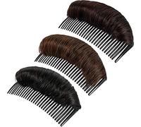 WILLBOND Lot de 3 fausses pinces à cheveux invisibles, tampon augmenté pour augmenter le volume de la base des cheveux, outil de coiffure de princesse duveteux pour femmes et filles (noir, marron