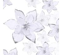 WILLBOND Lot de 36 Fleurs de Poinsettia artificielles à Paillettes - 3 Tailles - étoiles de Noël - Décoration pour Noël, Nouvel an, Maison, extérieur (Blanc, 7,6 cm / 10 cm / 15 cm)