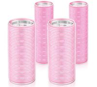 WILLBOND Lot de 4 bigoudis thermiques auto-agrippants pour frange - En aluminium - Pour cheveux longs et moyens - 12 x 5 cm - 10 x 3 cm - Rose clair