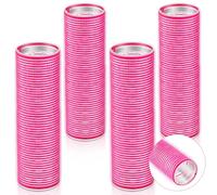 WILLBOND Lot de 4 bigoudis thermiques auto-agrippants pour frange - En aluminium - Pour cheveux longs et moyens - 10,4 x 3,1 cm - Rose rouge