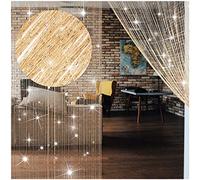 WILLBOND Lot de 4 Rideaux à Franges à Paillettes pour fenêtre de 200 x 99 cm - pour Mariage, Salon, Salle de Bain, café, Restaurant (Champagne)