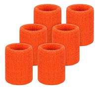 WILLBOND Lot de 6 Bandeaux absorbants pour Le Sport, Le Tennis, Le Football, la Course à Pied, Le Travail (Orange)