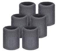 WILLBOND Lot de 6 Bandeaux absorbants pour Le Sport, Le Tennis, Le Football, la Course à Pied, Le Travail (Gris)