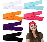 WILLBOND Lot de 6 bandeaux réglables noués pour femme - Bandeau africain - Élastiques antidérapants - Motif floral - Pour course à pied, randonnée, cyclisme, entraînement (motifs unix)