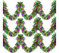 WILLBOND Lot de 6 guirlandes métalliques à suspendre Mardi Gras - Couleurs mélangées - Guirlandes métalliques pour carnaval, fête