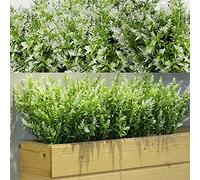 WILLBOND12 Buissons de Lavande Artificielles Résistantes aux UV, Blanc | Fleurs Artificielles pour Plantes Arrangement Floral, Centre de Table, Jardin Maison