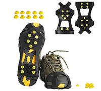 Willceal cloutées, Ice Grippers Chaussures Crampons Traction et Bottes en caoutchouc neige Crampons Chaussures spike avec 10 goujons en acier Crampons Empêchez Activités de plein air de lutte (10 Goujons supplémentaires)