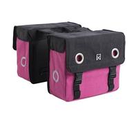 Willex Canvas Dubble Tas Zwart/Roze