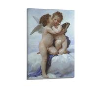 William Adolphe Bouguereau (Cupidon et Psyché (2)) Impression sur toile classique célèbre - Œuvres d'art modernes - Décoration murale pour un usage quotidien - 20 x 30 cm