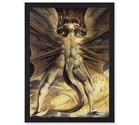 William Blake Great Red Dragon Satan Woman Clothed Sun 1805 Artwork Framed A3 Wall Art Print Génial Femme Mur