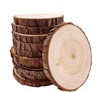 William Craft Rondin de Bois sans Trou 10 Pcs Diamètre 11-12cm Tranches de Bois Naturel Convient pour Decoration Noel Bois Marque Place Mariage Pyrograveur Bois
