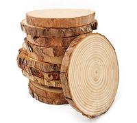 William Craft Rondin de Bois sans Trou 12 Pcs Diamètre 9-10cm Tranches de Bois Naturel Convient pour Decoration Noel Bois Marque Place Mariage Pyrograveur Bois