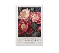 William Morris Affiche d'Art Mural Vintage Pivoine Rose Florale Décoration Murale Pour Chambre Peinture sur Toile Art de Salle de Bain Décoration Murale 12x18pouces(30x45cm)