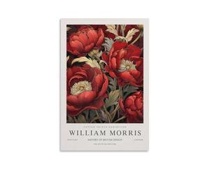 William Morris Affiche murale florale rouge foncé, peinture décorative sur toile, décoration murale pour salon, 20 x 30 cm