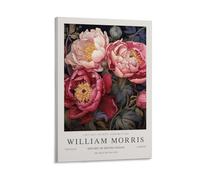 William Morris Affiche murale vintage sur toile - Fleurs de pivoine roses - Décor mural pour chambre et salle de bain - Peinture sur toile 30 x 45 cm
