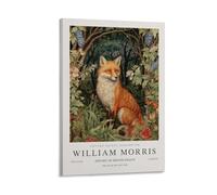 William Morris - Affiche vintage sur toile avec renard et plante florale pour décoration murale, peintures esthétiques pour la chambre et la salle d’étude, 30 x 45 cm