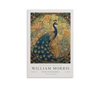 William Morris - Affiches de papillon vintage avec fleurs pour décoration de salle de bain en toile - Décoration murale esthétique pour la chambre - Impressions photo 50x75cm