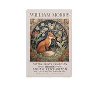 William Morris - Affiches vintage de renard floral pour décoration de chambre - Toile pour art mural - Décoration de chambre - 50 x 75 cm