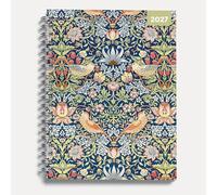 William Morris Agenda semainier 2027 A5 à spirale, couverture rigide avec fermeture élastique, ruban marque-page, 160 mm x 196 mm Red Robin Publishing