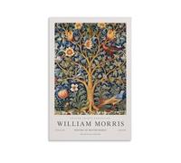 William Morris Art mural vintage en toile Fleurs d'arbre et cerf pour décoration murale - Affiche pour décoration de salon - 20x30 cm