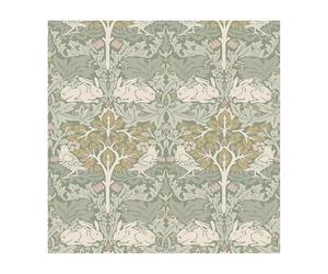 William Morris At Home Papier peint intissé Brother Rabbit Sage 10 m x 52 cm | Facile à installer et à enlever 1005 x 52 cm