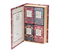 William Morris At Home Savon 4 x 50 g, savons invités parfumés au patchouli et aux baies rouges, boîte cadeau, végétalien et respectueux des animaux, cadeau pour les amateurs de maison