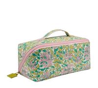 William Morris At Home Trousse de toilette de beauté, trousse de toilette pour produits de maquillage, rangement cosmétique, cuir végétalien, organisateur de voyage pour femme, pochette zippée, cadeau